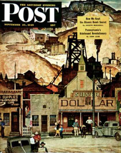 Saturday Evening Post - 1945-11-10: The Silver Dollar (Mead Schaeffer)