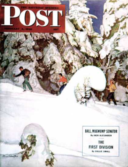 Saturday Evening Post - 1946-02-02: Cross Country Skiers (Mead Schaeffer)