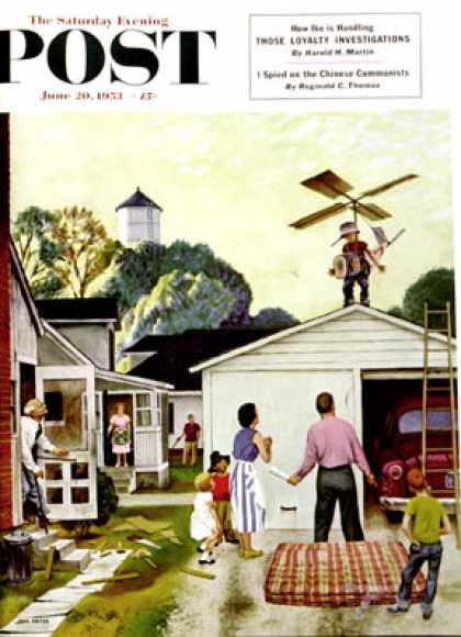 Saturday Evening Post - 1953-06-20: Learning to Fly (John Falter)