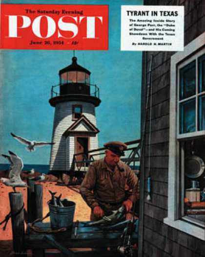 Saturday Evening Post - 1954-06-26: Lighthouse Keeper (Stevan Dohanos)