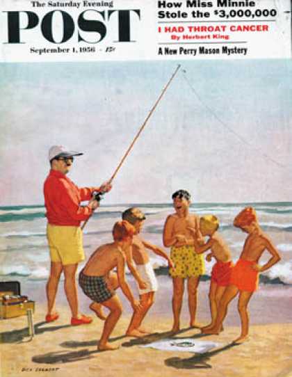 Saturday Evening Post - 1956-09-01: Big Pole Little Fish (Richard Sargent)