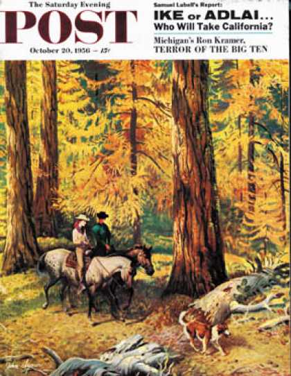 Saturday Evening Post - 1956-10-20: Fall Horseback Ride (John Clymer)