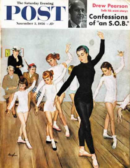 Saturday Evening Post - 1956-11-03: Ballet Class (George Hughes)