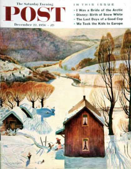 Saturday Evening Post - 1956-12-22: Snow on the Farm (John Clymer)