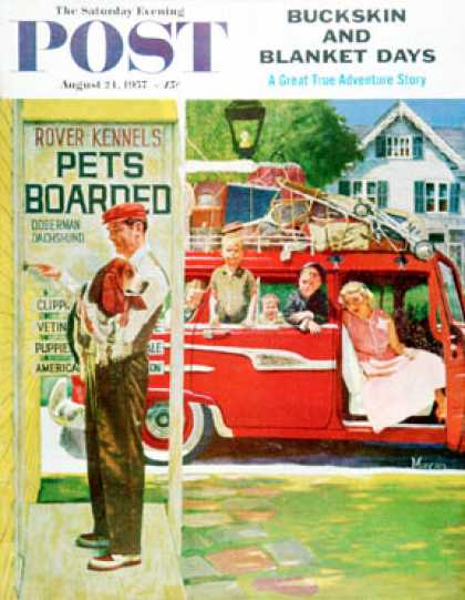 Saturday Evening Post - 1957-08-24: Boarding the Dog (Earl Mayan)