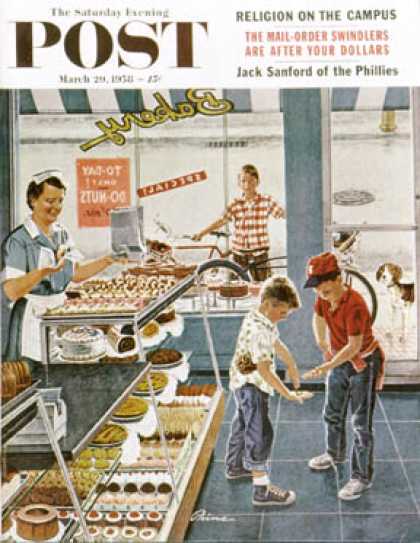 Saturday Evening Post - 1958-03-29: Doughnuts for Loose Change (Ben Kimberly Prins)