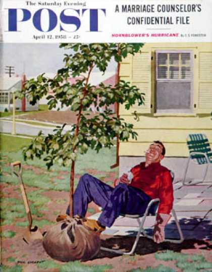 Saturday Evening Post - 1958-04-12: Shade Tree (Richard Sargent)