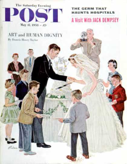 Saturday Evening Post - 1958-05-17: Cutting the Cake (Ben Kimberly Prins)