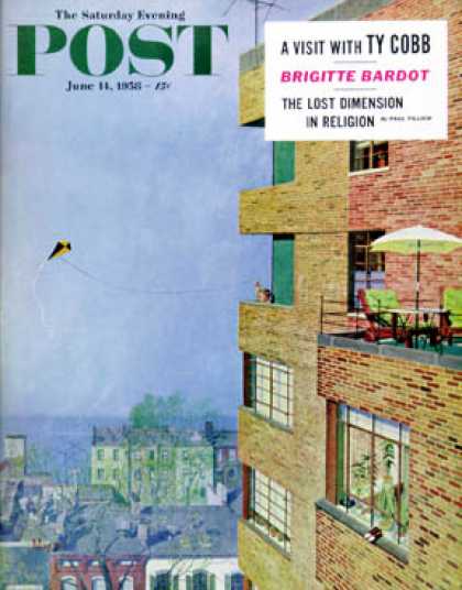 Saturday Evening Post - 1958-06-14: Apartment Kite Flyer (Earl Mayan)