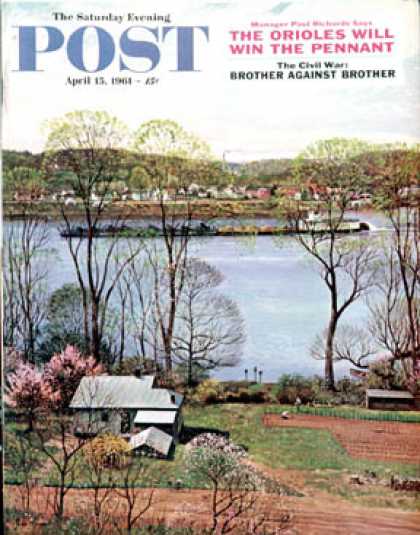 Saturday Evening Post - 1961-04-15: Ohio River in April (John Clymer)