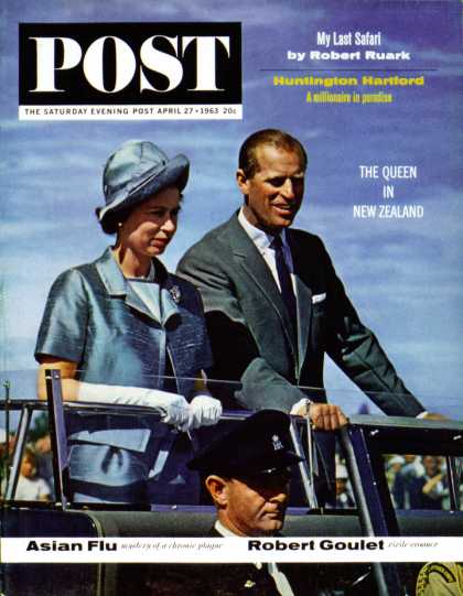 Saturday Evening Post - 1963-04-27: Queen Elizabeth & Prince Phillip (Ollie Atkins)