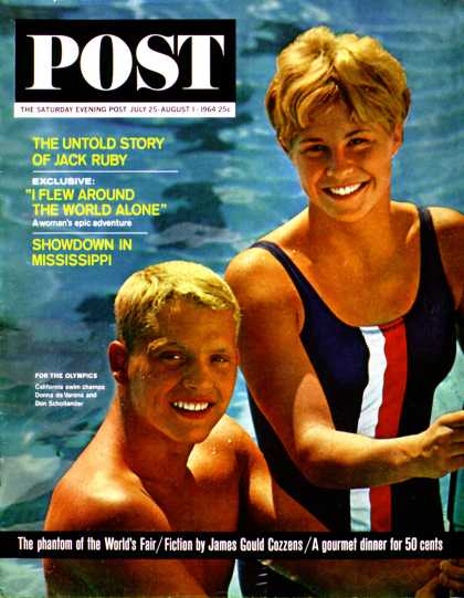 Saturday Evening Post - 1964-07-25: Olympic Swimmers (Jack Fields)