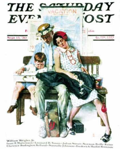 Saturday Evening Post - 1930-09-13: "Home from Vacation" (Norman Rockwell)