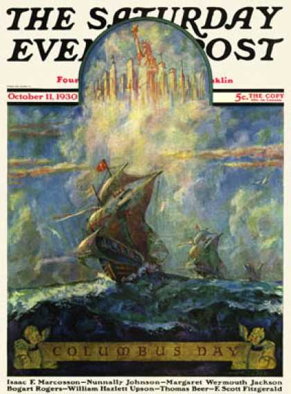 Saturday Evening Post - 1930-10-11: Columbus Day (H.W. Tilson)