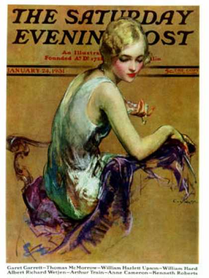 Saturday Evening Post - 1931-01-24: Pastel Portrait (Guy Hoff)