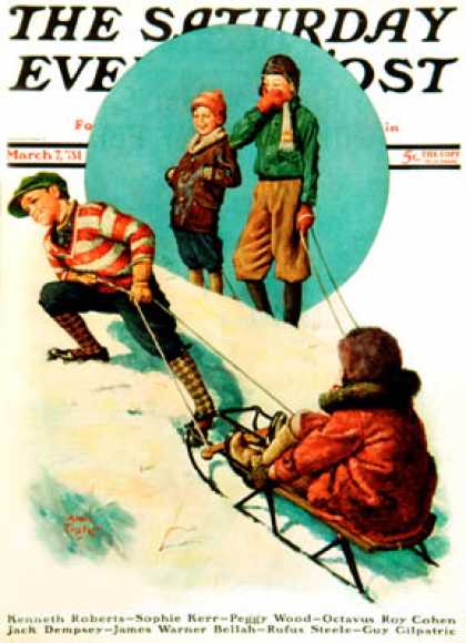 Saturday Evening Post - 1931-03-07: Uphill Sledding (Alan Foster)
