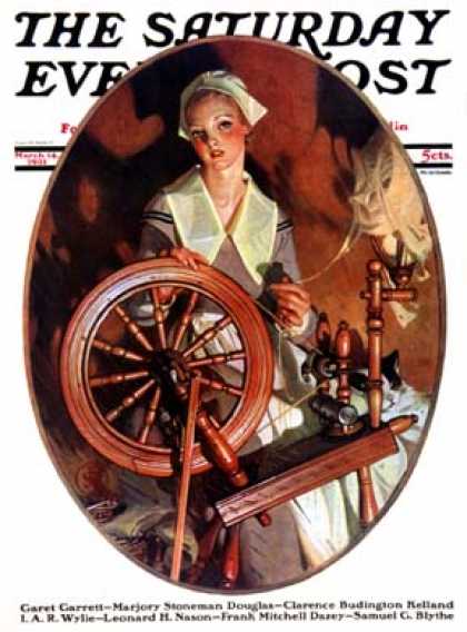 Saturday Evening Post - 1931-03-14: Spinning Wheel (J.C. Leyendecker)