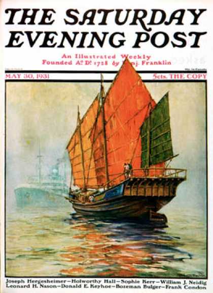 Saturday Evening Post - 1931-05-30: Chinese Junk (Anton Otto Fischer)