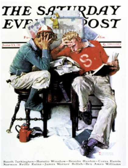 Saturday Evening Post - 1931-06-13: "Cramming" (Norman Rockwell)
