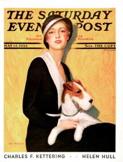 Saturday Evening Post - 1933-05-13: Woman and Airedale (Charles W. Dennis)