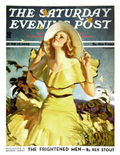 Saturday Evening Post - 1935-06-15: Woman in Yellow (Andrew Loomis)