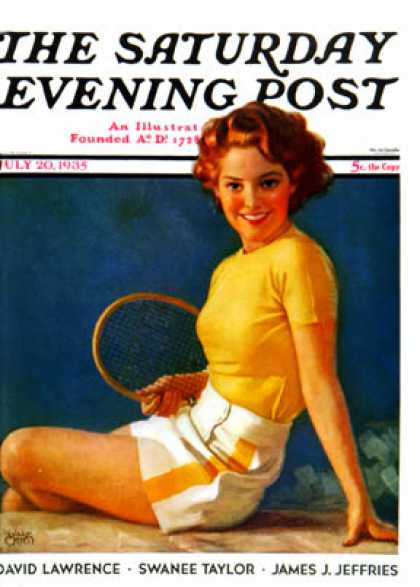 Saturday Evening Post - 1935-07-20: Tennis Time-Out (Walt Otto)