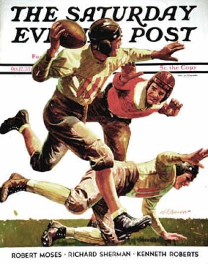 Saturday Evening Post - 1935-10-12: Quarterback Pass (Maurice Bower)