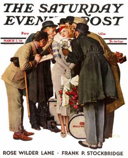 Saturday Evening Post - 1936-03-07: "Hollywood Starlet" (Norman Rockwell)