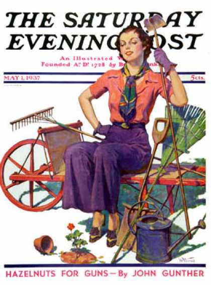 Saturday Evening Post - 1937-05-01: Geranium Gardener (W.D. Stevens)