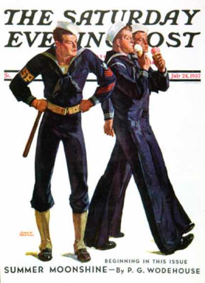 Saturday Evening Post - 1937-07-24: Sailors and Cones (Albert W. Hampson)