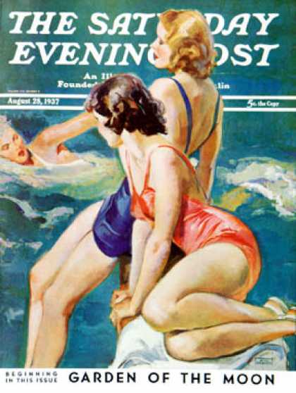 Saturday Evening Post - 1937-08-28: At the Pool (John LaGatta)