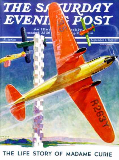 Saturday Evening Post - 1937-09-04: Airshow (Clayton Knight)