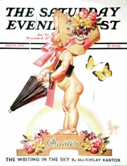 Saturday Evening Post - 1938-04-16: Easter Rainbow (J.C. Leyendecker)