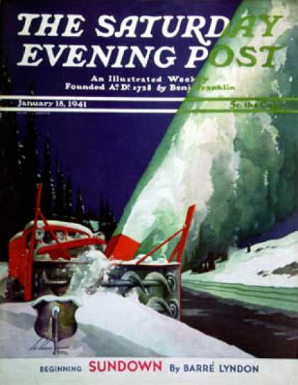 Saturday Evening Post - 1941-01-18: Highway Snowplow (Ski Weld)