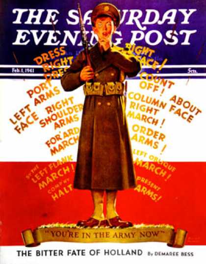 Saturday Evening Post - 1941-02-01: "You're in the Army Now" (Albert W. Hampson)