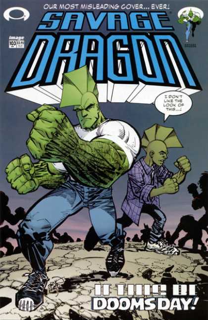 Savage Dragon 103 - Image - Our Most Misleading Cover - Shoe - Dommsday - I Dont Like The Look Of This - Erik Larsen