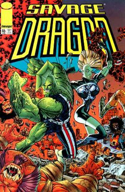 Savage Dragon 46 - Mohawk Mutants - Dragon Avengers - City Dissasters - Green Mutants - City Savers - Erik Larsen