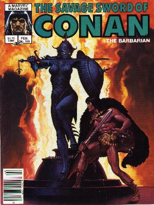 Savage Sword of Conan 109 - The Barbarian - Shield And Spear - Lady - Gallant Man - Glowing With Fire