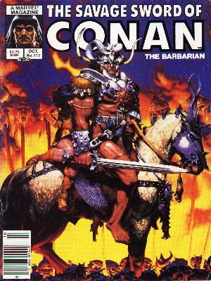 Savage Sword of Conan 117 - Marvel - The Barbarian - Sword - Horse - Ready For Attack - Michael Golden