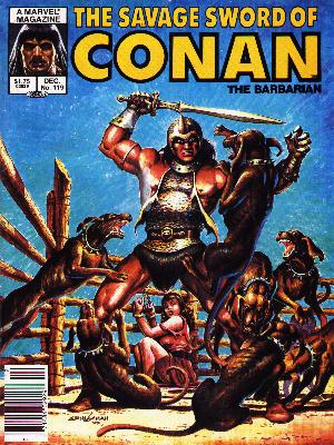 Savage Sword of Conan 119 - Dogs - Conan - Sword - Armor - Damsel - Ernie Chan
