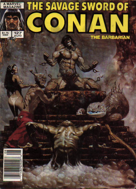 Savage Sword of Conan 127 - Throne - Power - Skull - Sexy Lady - Cave