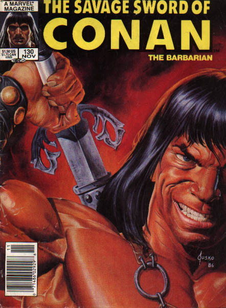 Savage Sword of Conan 130 - The Barbarian - Ornate Sword - Muscle Man - Marvel - Wrist Cuffs