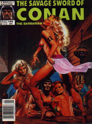 Savage Sword of Conan 144 - The Barbarian - Women - Dancing - Marvel - Jan - Joe Jusko