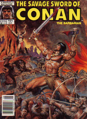 Savage Sword of Conan 151 - The Barbarian - Axe - Sword - Fight - Bows And Arrows