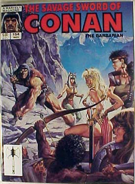 Savage Sword of Conan 154 - Barbarian - Marvel - Weapon - Rock - Arrow - Joe Jusko