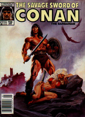 Savage Sword of Conan 156 - The Barbarian - Castle - Eagle - Rock - Woman - Joe Jusko