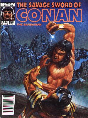 Savage Sword of Conan 163 - Big Man - Fighting - Star - Rock - Strong