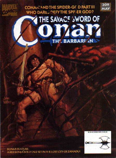 Savage Sword of Conan 209 - Spider-god - Who Dares Defy The Spider God - Spider Web - Sword - Barbarian