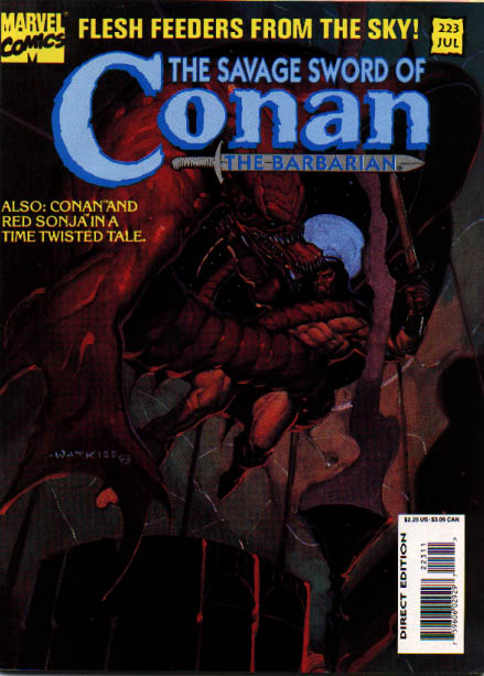 Savage Sword of Conan 223 - Blue Moon - Red Sonja - Flesh Feeders - Blood - Red Rock