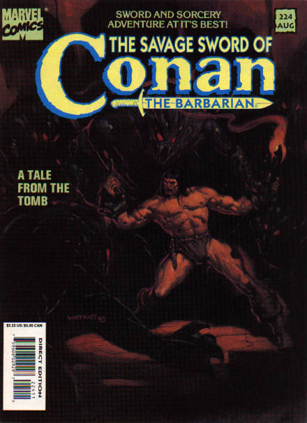 Savage Sword of Conan 224 - Sword And Sorcery - Marvel Comics - The Barbarian - A Tale From The Tomb - Adventure At Its Best